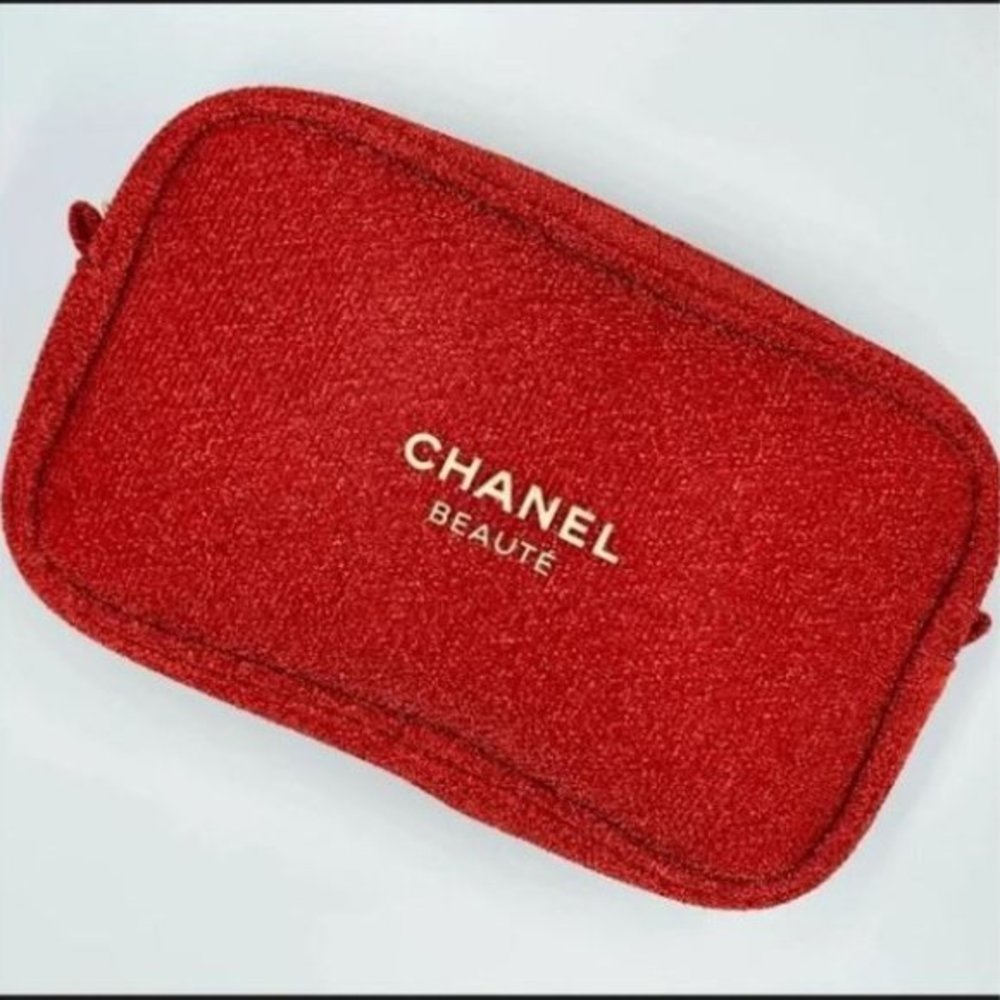 Brand New Chanel Red Cosmetic Bag with Box - Picture 2 of 7